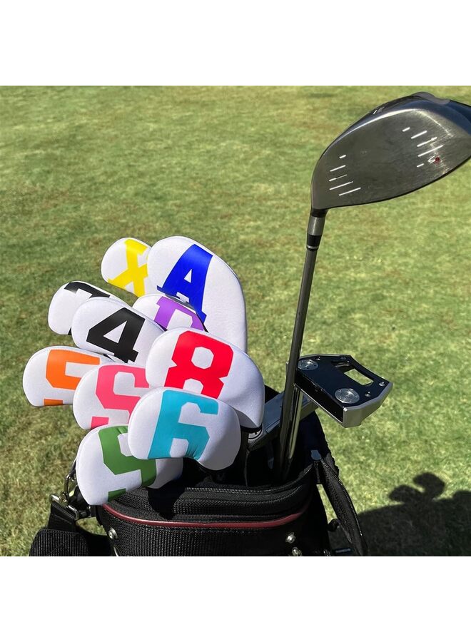 Generic 10pcs Golf Iron Covers,Golf Iron Head Covers with Colorful Number Neoprene Golf Iron Covers Set,Golf Club Head Covers for Iron Set Fit All Brands Golf Iron Headcovers - Image 4
