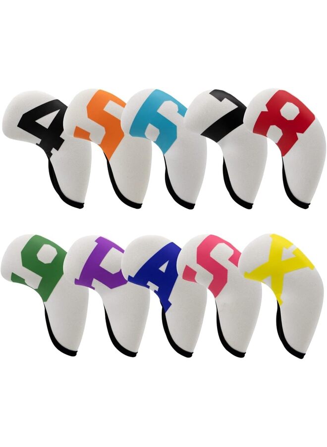 Generic 10pcs Golf Iron Covers,Golf Iron Head Covers with Colorful Number Neoprene Golf Iron Covers Set,Golf Club Head Covers for Iron Set Fit All Brands Golf Iron Headcovers - Image 1
