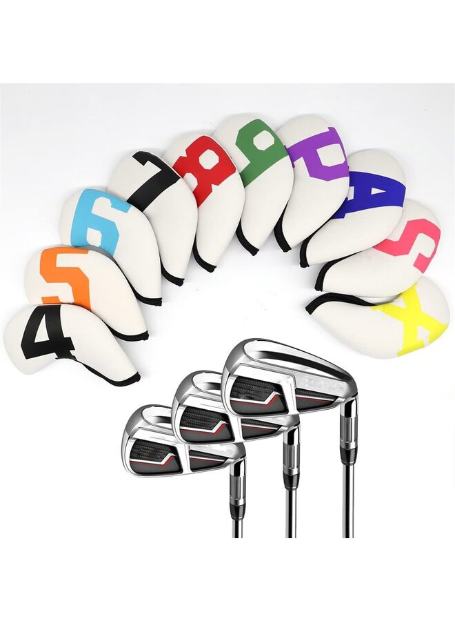 Generic 10pcs Golf Iron Covers,Golf Iron Head Covers with Colorful Number Neoprene Golf Iron Covers Set,Golf Club Head Covers for Iron Set Fit All Brands Golf Iron Headcovers - Image 2