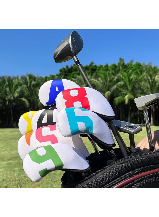 Generic 10pcs Golf Iron Covers,Golf Iron Head Covers with Colorful Number Neoprene Golf Iron Covers Set,Golf Club Head Covers for Iron Set Fit All Brands Golf Iron Headcovers - Image 5