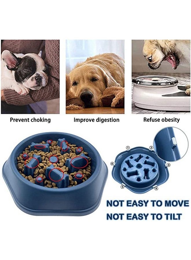 Slow Feeding Pet Bowl, No Choking Round Feeder Bowl With Bone Pattern Interactive Treat Bowl For Dogs (Green) - Image 3
