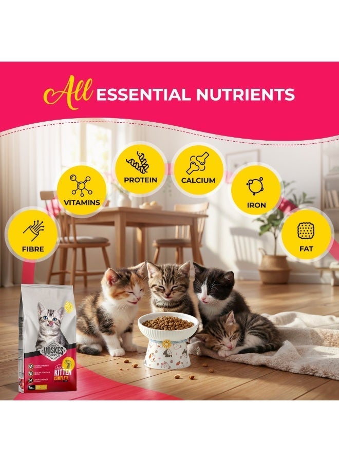 Voskes Kitten Complete Dry Cat Food Chicken 7kg – High Protein Kitten Food for Healthy Growth, Strong Immunity & Digestion – Premium Kitten Dry Food Made in Belgium for Young Cats - Image 4