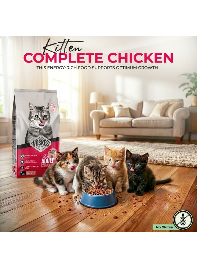 Voskes Kitten Complete Dry Cat Food Chicken 7kg – High Protein Kitten Food for Healthy Growth, Strong Immunity & Digestion – Premium Kitten Dry Food Made in Belgium for Young Cats - Image 5