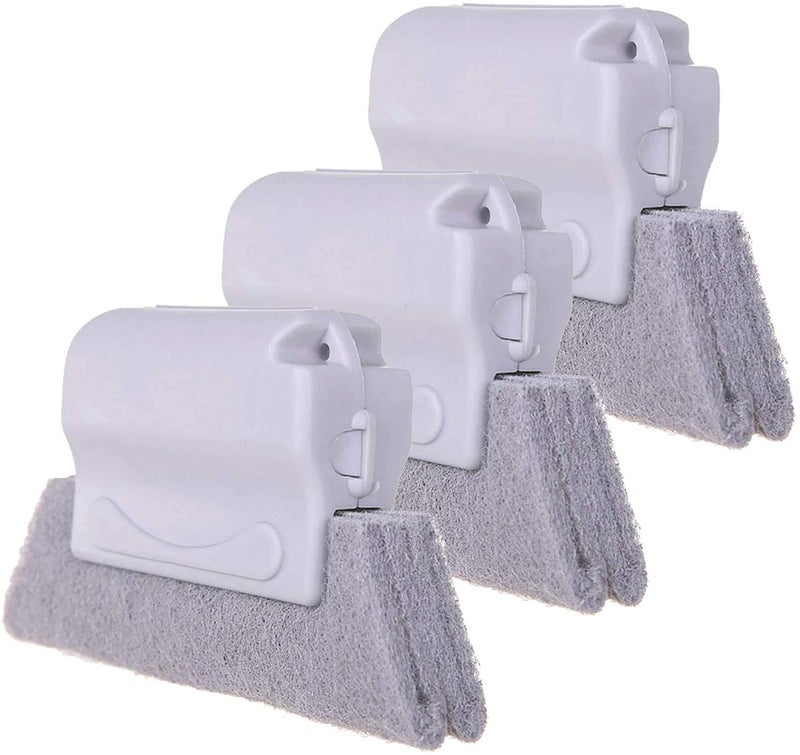 Groove Gap Cloth Window Door Track Multifunctional Cleaning Brush Color BeigeGrayBlue Random Color Matching3PCS