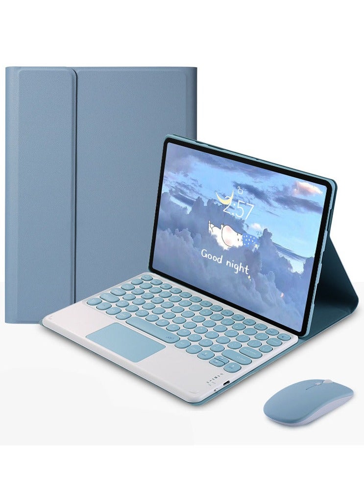 general Touchpad Keyboard Case for Redmi Pad SE 11.0 Inch Tablet, Invisible Pen Slot,Keyboard Case Cover with Cute Round Key Detachable TouchPad Keyboard & Mouse