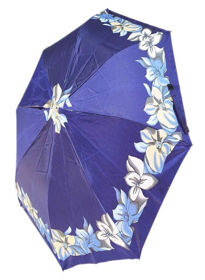 RAINPOPSON 2 Fold Printed Big Size Stylish Umbrella for Women & Men UV Protection Office Umbrella Combo for Girls (Multicolor & Blue Printed) - Set of 2 (UM-220) - Image 4