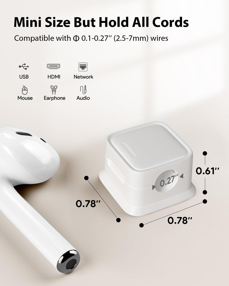 Costop 12 Pack Magnetic Cord Organizer Holder,Strong Adhesive Desk Cable Management Easy Open,Organize Phone Charging Cords Wire Holder Organizer Neatly for Home,Office,Car,Desk,Nightstand-White - Image 5