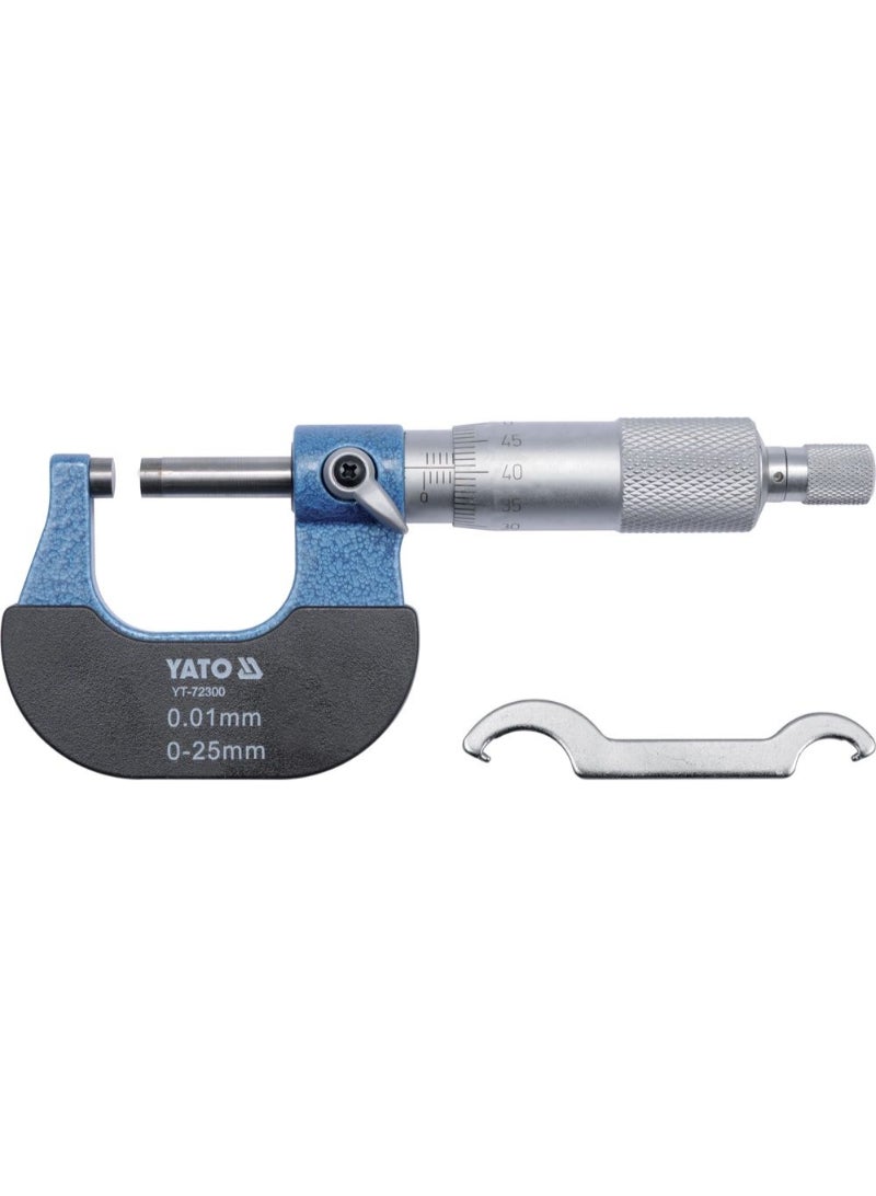 YATO Mechanical Micrometer 0-25mm in Plastic Case YT-72300