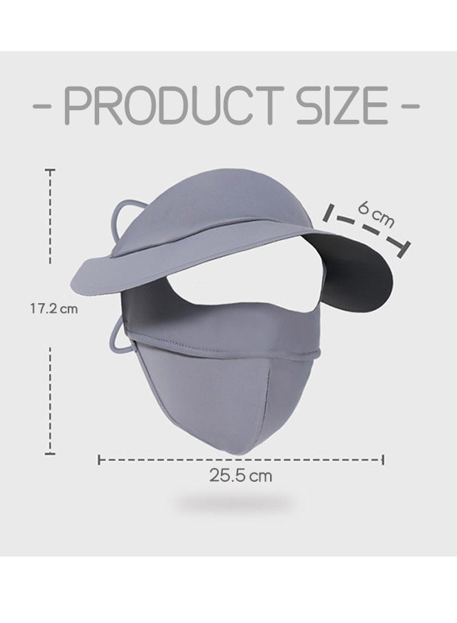 Ice Silk Face Mask With Brim, Breathable Protection UV Face Cover, Sports Protection Cover (Gray) - Image 2