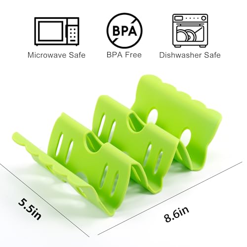 Li & Zhao Li&Zhao Taco Holder Stands - 3 PCS Colorful Taco Trays Taco Plates Taco Rack Taco Stands Taco Shell Holder for Baking Grill Barbecue Oven Dishwasher & Microwave Safe - Image 4