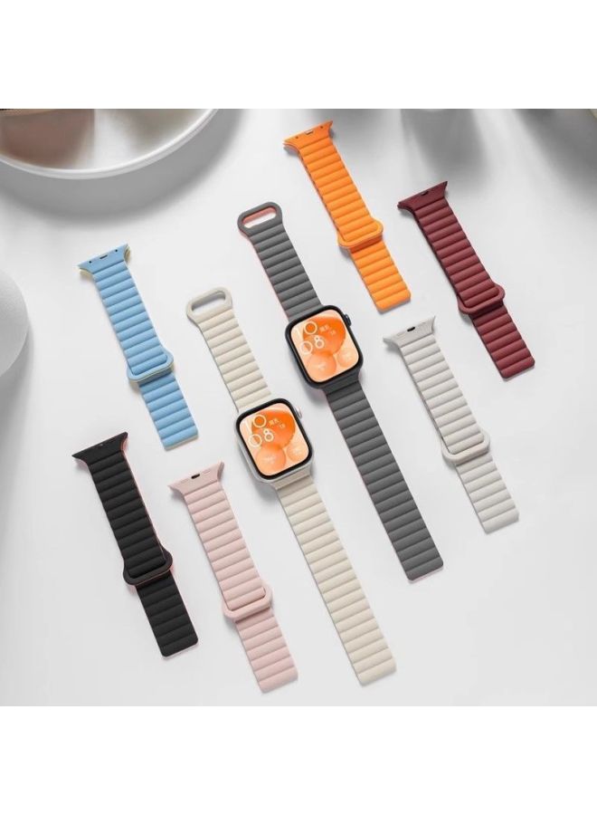 مناسبة لساعة Huawei Fit3 حزام سيليكون مغناطيسي بحلقة Fit2 رياضية ذكية سوار معصم صيفي - اللون: ينطبق على سلسلة Huawei Fit3 - [أسود مع أصفر] حزام مغناطيسي من السيليكون - Image 3