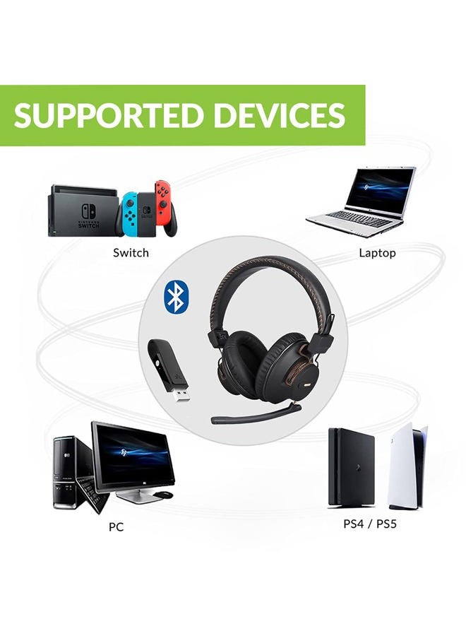 Avantree DG59M - سماعات بلوتوث مع ميكروفون لجهاز PS5 و PS4، سماعة لاسلكية مع محول USB لجهاز الكمبيوتر، اللابتوب، الكمبيوتر، الألعاب والعمل من المنزل، تدعم الصوت داخل اللعبة، 40 ساعة وقت تشغيل - Image 5