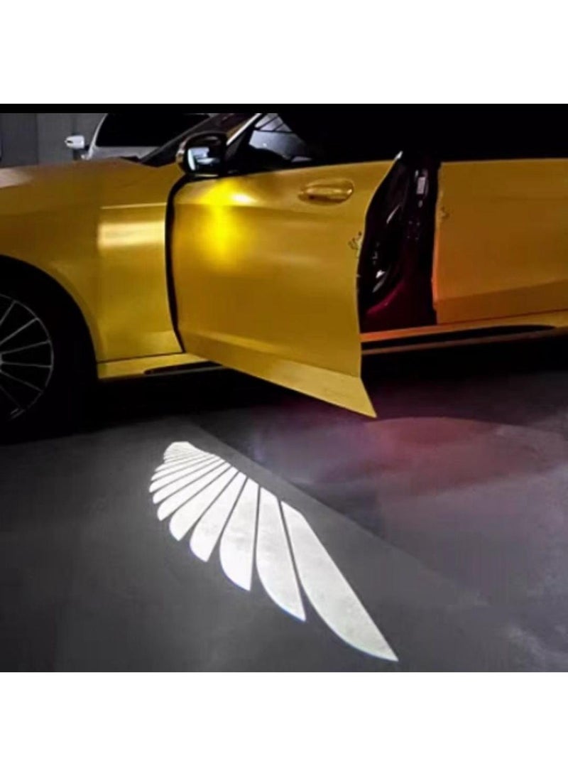 2-Piece LED Wing Universal Car Rearview Mirror Projector Shadow Light Set - Image 2