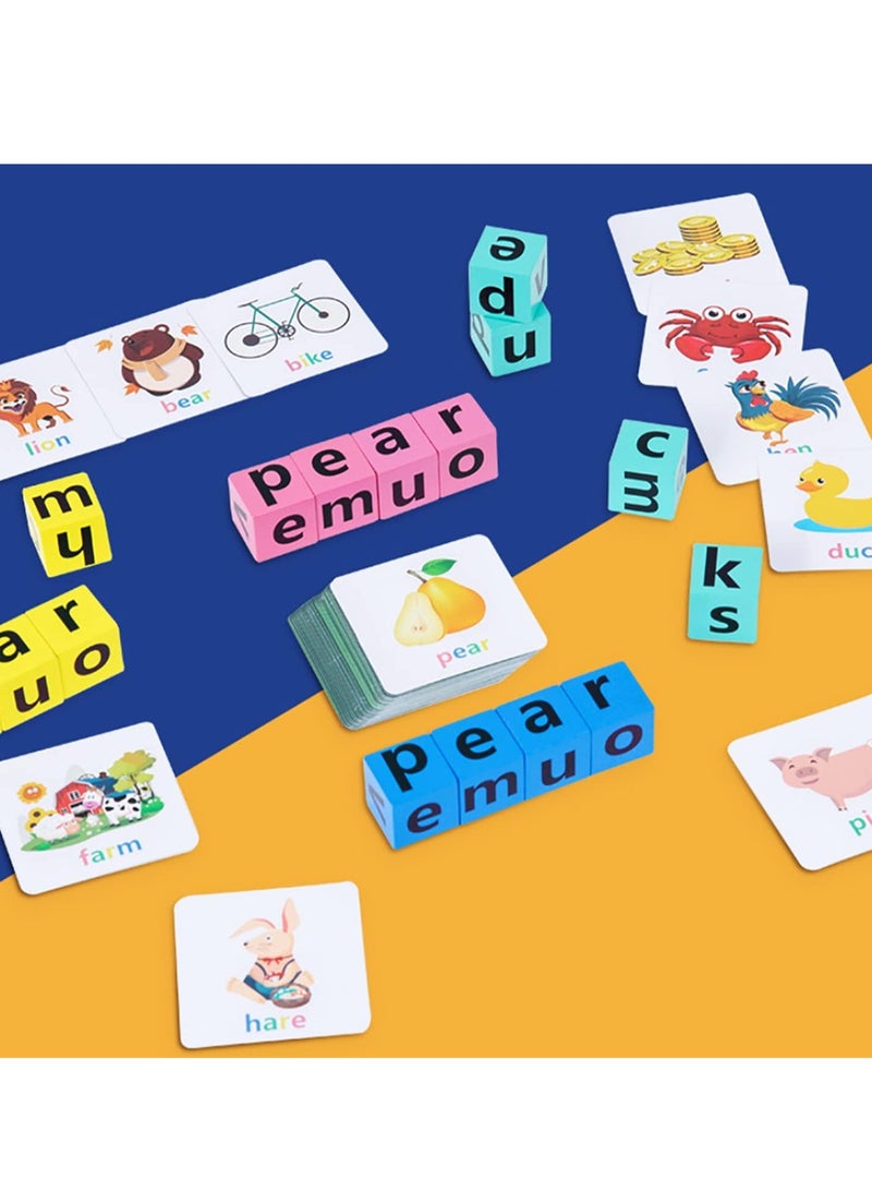 بطاقات تعليمية لتعليم الصوتيات، هدية مكعبات الحروف الأبجدية، 40 قطعة - Image 3