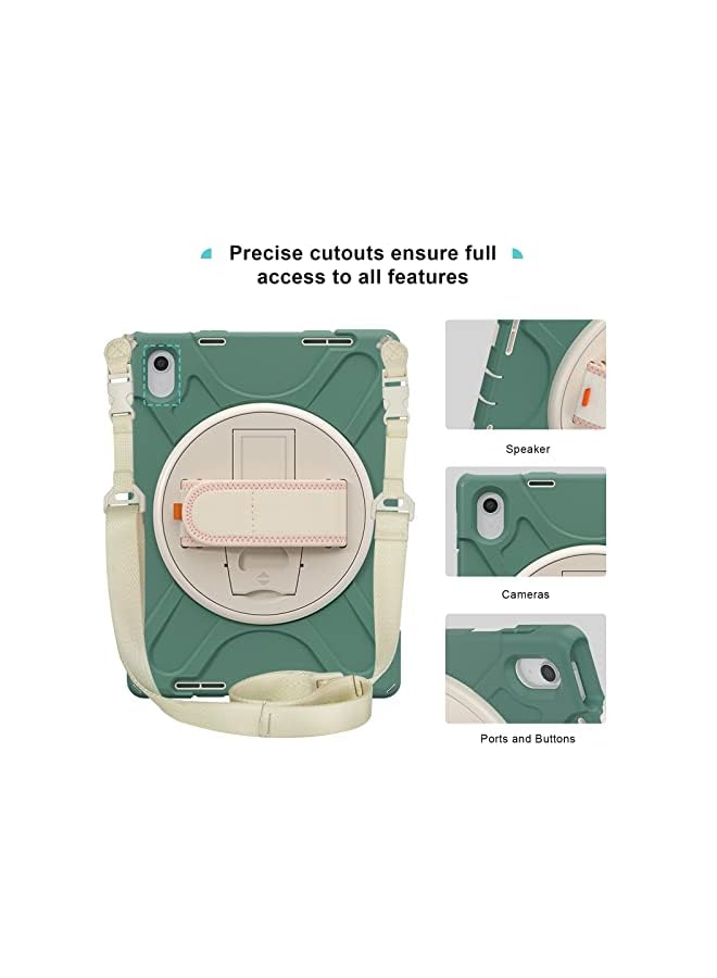 Procases For Ipad 10Th Generation 10.9 Inch Case 2022, Rugged Heavy Duty Shockproof Cover Rotating Kickstand With Handle Holder Shoulder Strap For 10.9" Ipad 10 –Morandigreen - Image 3