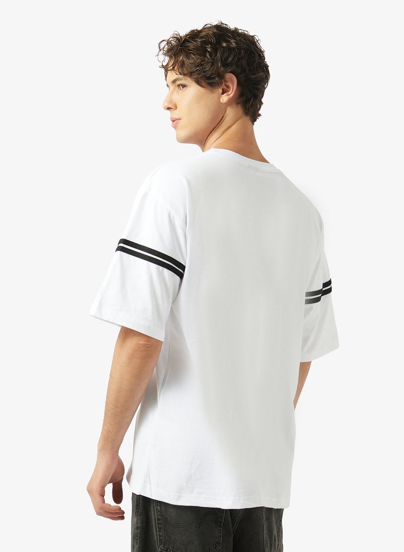 Seventy Five Striped Crew Neck Oversize Drop Shoulder T-Shirt - Image 2