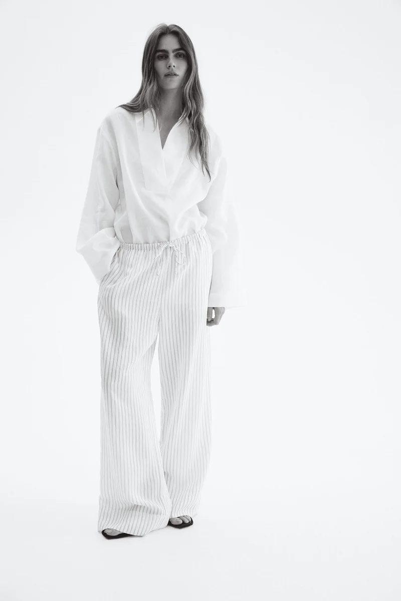 اتش اند ام Wide drawstring trousers