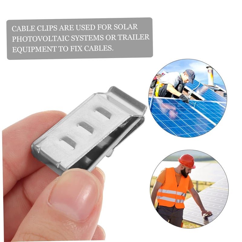20pcs Photovoltaic Cable Clips Durable Wire Harness Clamps for Solar Panel Installation Easy Setup Barbed Design for Secure Fixation - Image 4