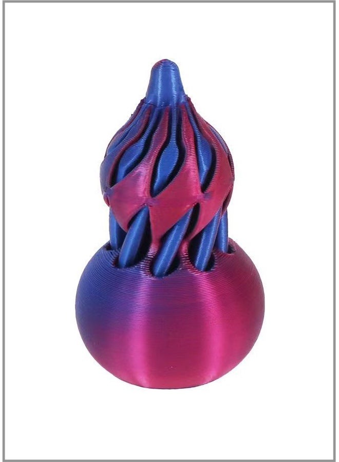 3D-Printed Gourd-Shaped Stress Relief Toy - Rotating & Stackable Fidget Toy for Adults & Kids（Red-blue） - Image 1