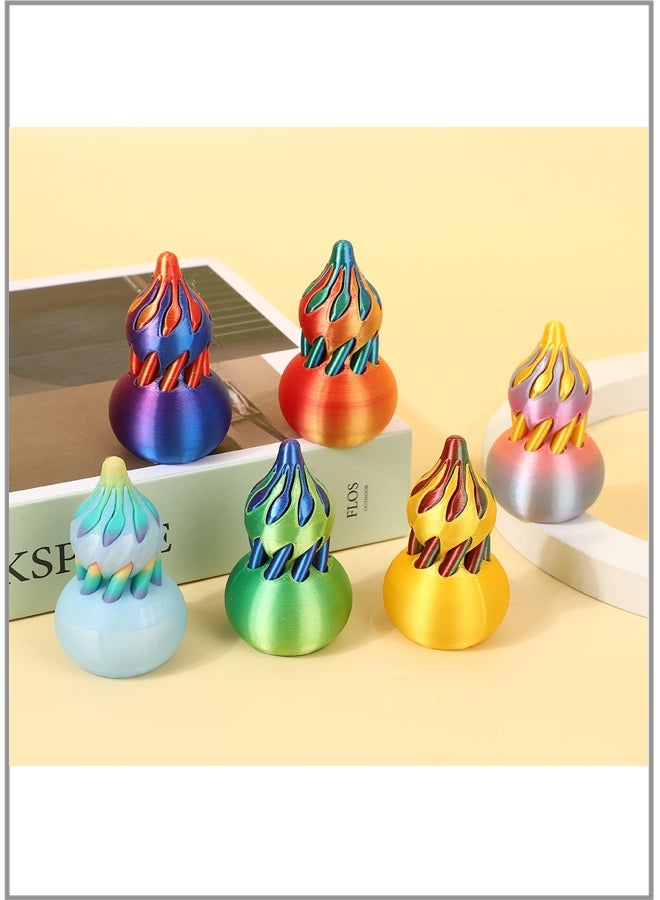 3D-Printed Gourd-Shaped Stress Relief Toy - Rotating & Stackable Fidget Toy for Adults & Kids（Red-blue） - Image 2