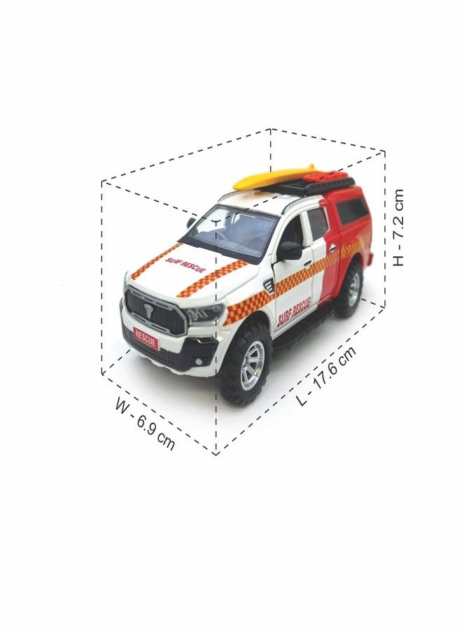 Centy Surf Rescue UTE Pull Back Toy Car with Door Openable for 3Y+ Multi Colour - Image 4