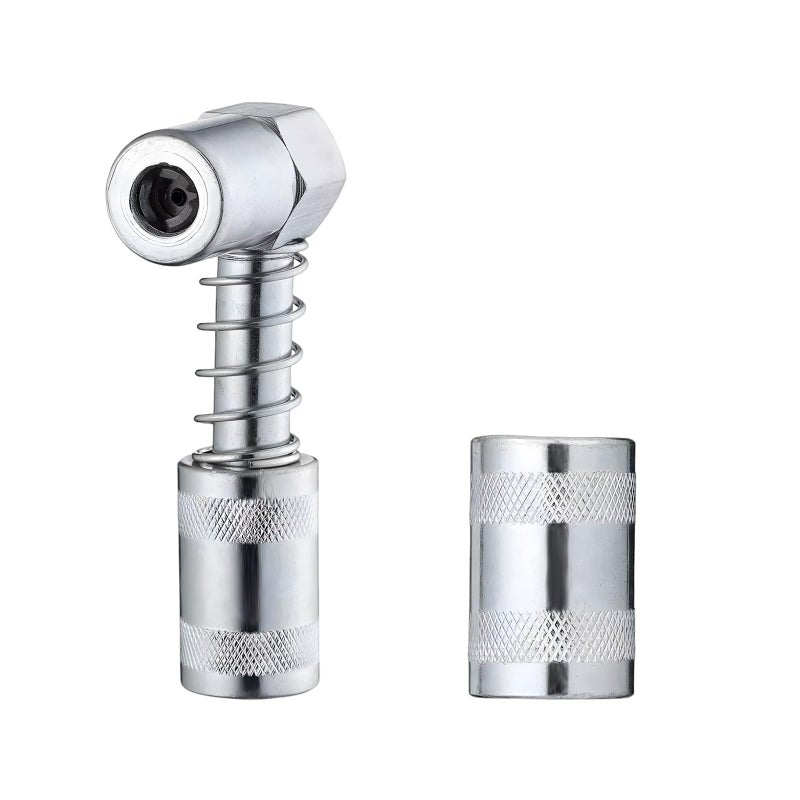 Wevdn 90 Degree Grease Coupler Adapter Sturdy Steel Grease Coupler Adapter with Sleeves for Tight Spaces Grease Gun Lubrication Tool for Car Farm Truck Industrial Use Big SleeveSmall Sleeve - Image 3
