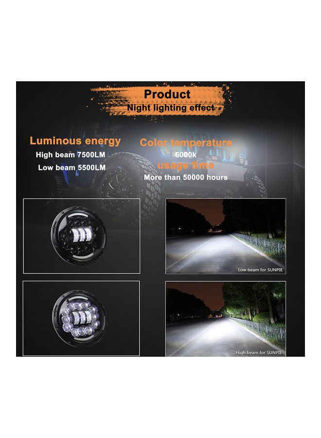 NIBEMINENT 12V/24V Motorcycle Car Headlight Round LED Driving Lamp - Image 3