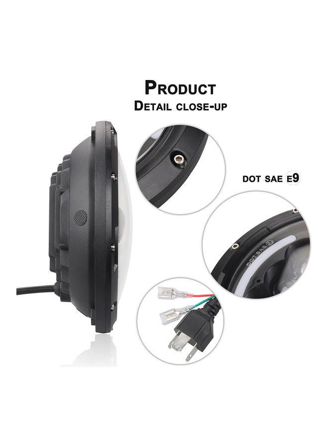 NIBEMINENT 12V/24V Motorcycle Car Headlight Round LED Driving Lamp - Image 4