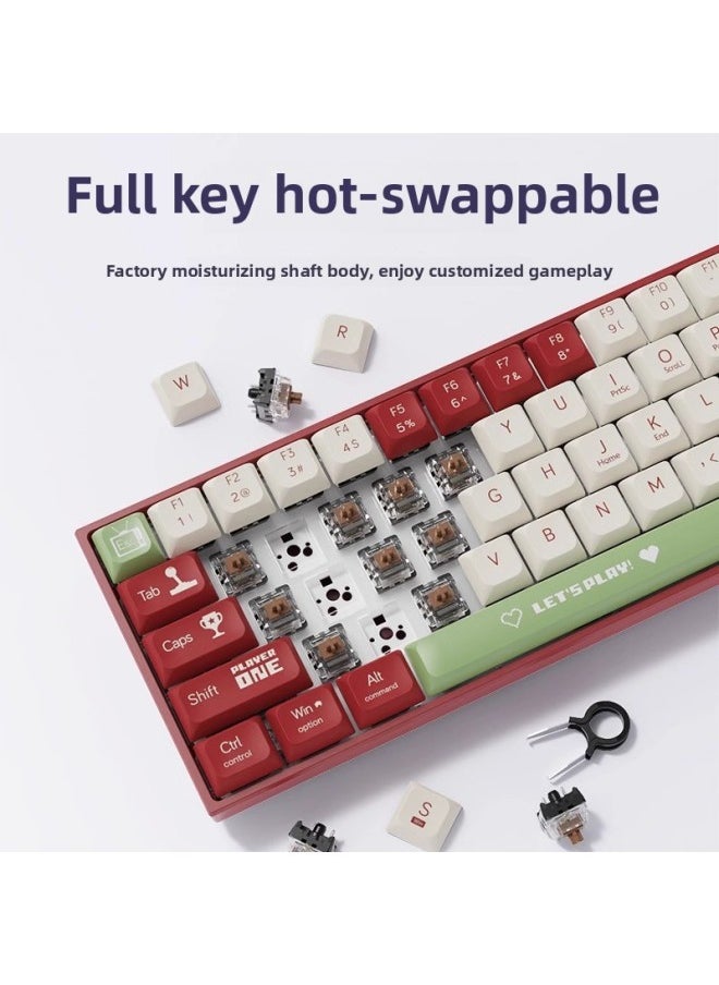 Generic Red Black Jue Electric Competition Red Shaft Tea Shaft Small AK Green Shaft Mechanical Keyboard 87 Wired 680 Key 68 Game-Color:Mechanical Shaft✅“hot Swap”-“purple White”✅Tea Shaft|Wired|Mixed Light-68 Keys-official Standard  - Image 4
