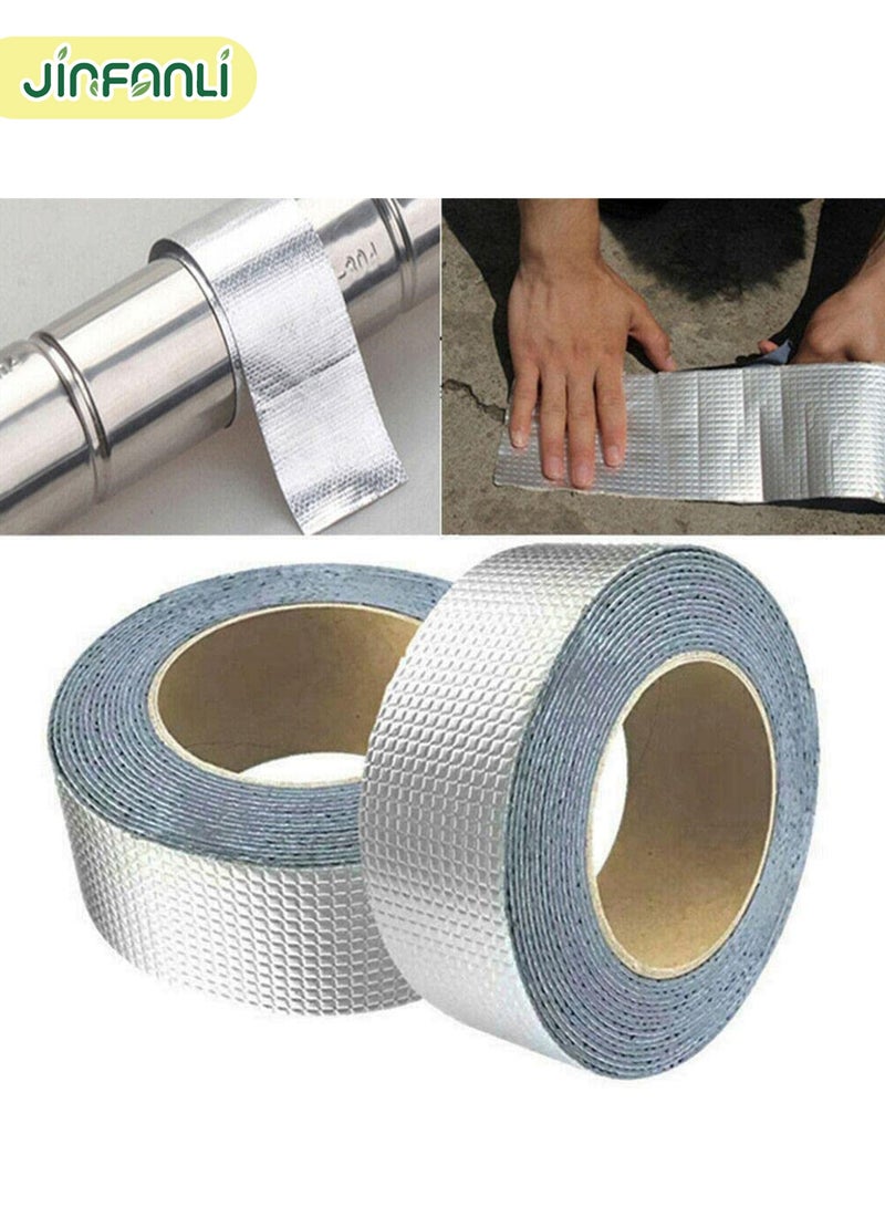 JINFANLI Leak Repair Waterproof Tape for Pipe Leaks Roof Waterproof Tape Leakage Solution Aluminum Foil Tape Waterproof Tape Sealing Butyl Rubber Tape Surface Cracks, Room Dexoration，Pipe Breaks (5cmx5m) - Image 4