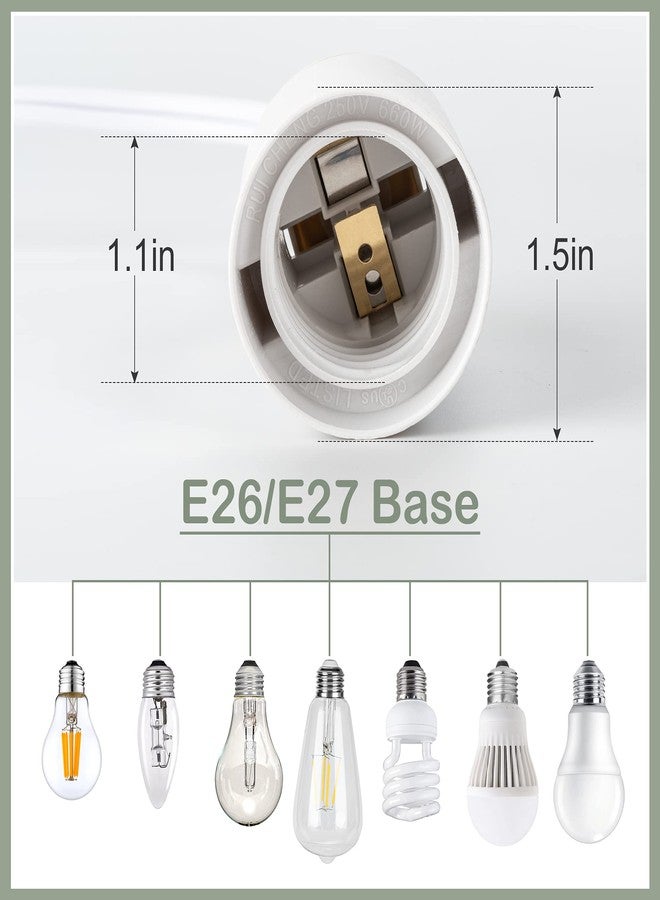 JACKYLED Ul 12ft E26 E27 Lantern Extension Cable, On/Off Switch, Pendant Lighting for Kitchen, Bedroom, Plant Grow Light - Image 3