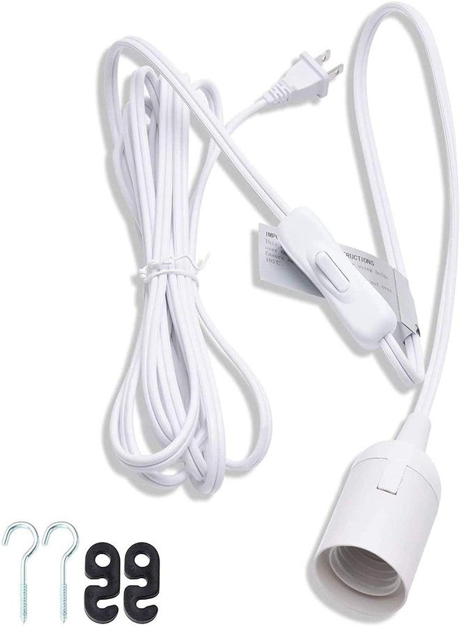 JACKYLED Ul 12ft E26 E27 Lantern Extension Cable, On/Off Switch, Pendant Lighting for Kitchen, Bedroom, Plant Grow Light - Image 1