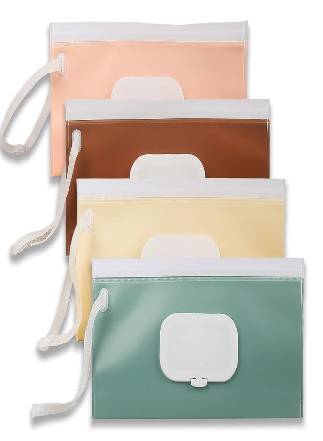 DOSAKEIKO 4 PCS Wipes Dispenser with Refillable Baby Wipes Dispenser Ideal for Travel Travel Wipes Case Keeps Wipes Moist and Sealed Perfect for Diaper Bags and Everyday Use - Image 1