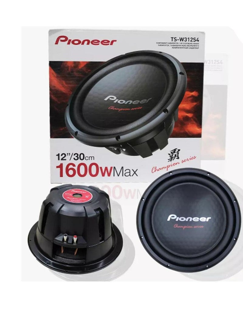 Pioneer Original 12" TS-W312S4 1600W 30cm 500 RMS 4 Ohm 20Hz to 1.6 kHz 2,540g High Power Processing Weight High Endurance Deeper Bass and Higher Heavy Body  - Image 2
