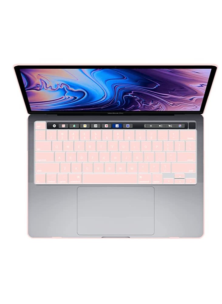 iBenzer - Compatible with 2023 2022 M2 MacBook Pro 13 Inch Case 2021-2016 M1 A2338 A2289 A2251 A2159 A1989 A1706 A1708,Hard Shell Case with Keyboard Cover for Mac Pro 13,Rose Quartz, T13RQ+1 A - Image 1