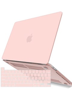 Compatible with 2023 2022 M2 MacBook Pro 13 Inch Case 2021-2016 M1 A2338 A2289 A2251 A2159 A1989 A1706 A1708,Hard Shell Case with Keyboard Cover for Mac Pro 13,Rose Quartz, T13RQ+1 A