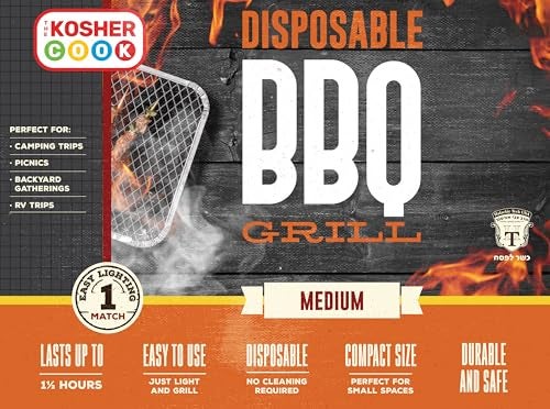 The Kosher Cook Disposable Charcoal Grill - Ready To Use Portable Bbq Grill - Easy To Light Portable Charcoal Grill Kosher - 2 Pack - Image 2