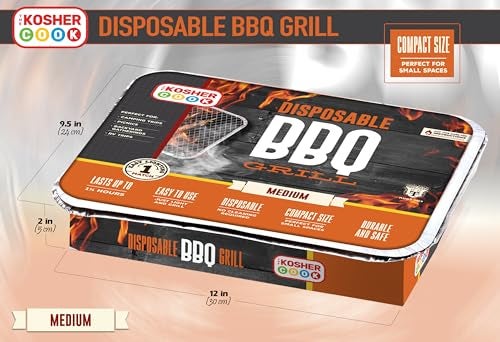 The Kosher Cook Disposable Charcoal Grill - Ready To Use Portable Bbq Grill - Easy To Light Portable Charcoal Grill Kosher - 2 Pack - Image 3
