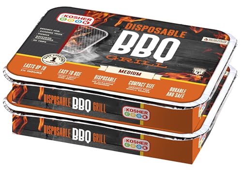 The Kosher Cook Disposable Charcoal Grill - Ready To Use Portable Bbq Grill - Easy To Light Portable Charcoal Grill Kosher - 2 Pack - Image 1