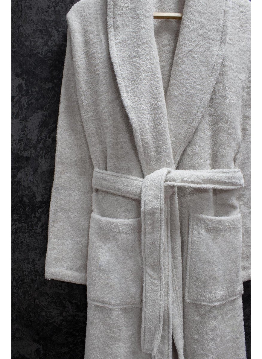 class 100% Cotton Shawl Loop Bathrobe Sand  - Image 1