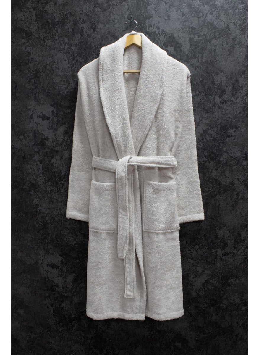 class 100% Cotton Shawl Loop Bathrobe Sand  - Image 2