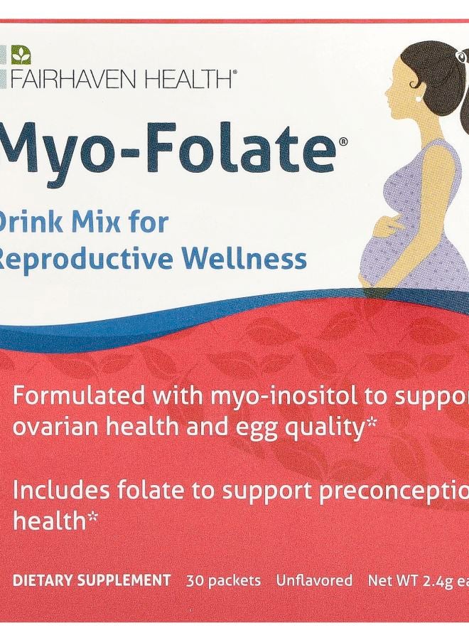 fairhaven health Myo-Folate® Drink Mix for Reproductive Wellness Unflavored 30 Packets 2.4 g Each