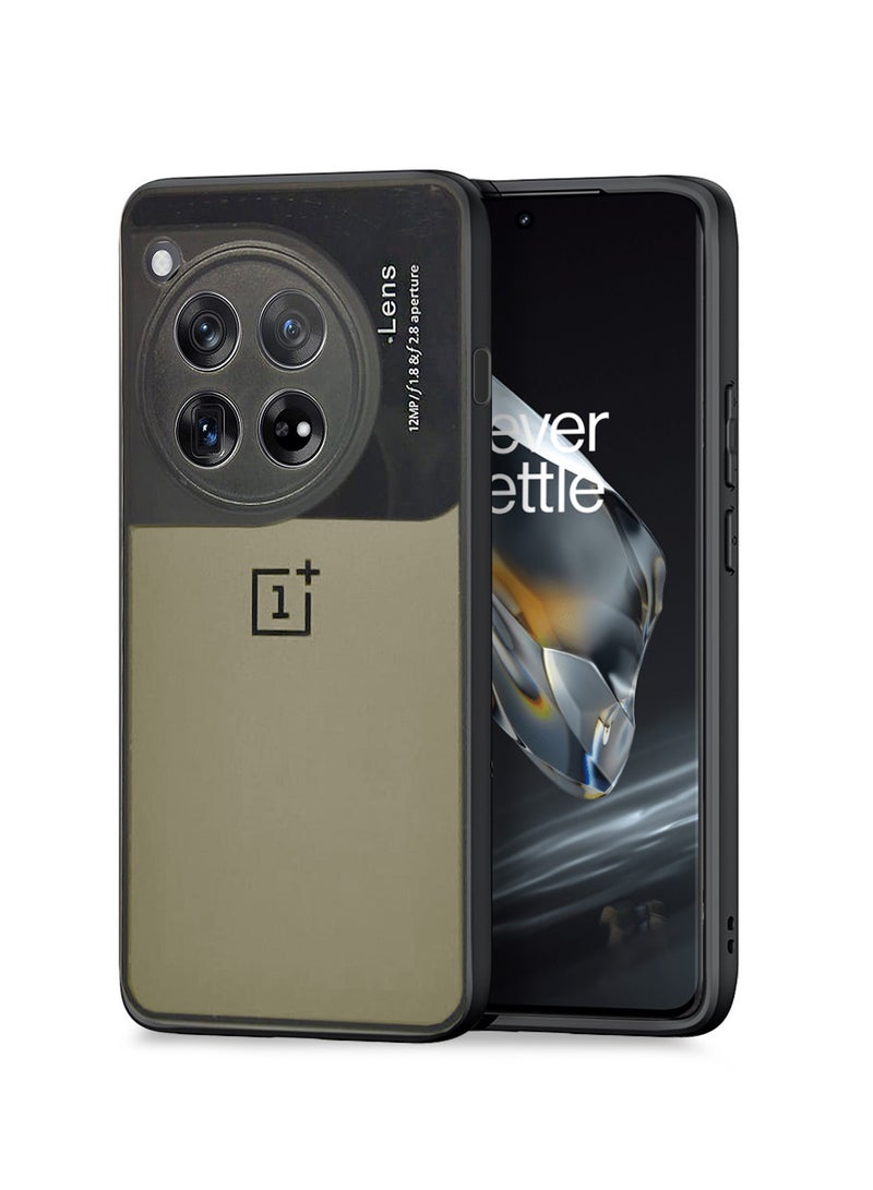 Wtech Liquid Silicone With Raised Cemera Lips Case Cover For OnePlus 12 5G 2023 Black/Gold - Image 1