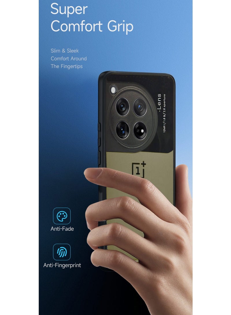 Wtech Liquid Silicone With Raised Cemera Lips Case Cover For OnePlus 12 5G 2023 Black/Gold - Image 2