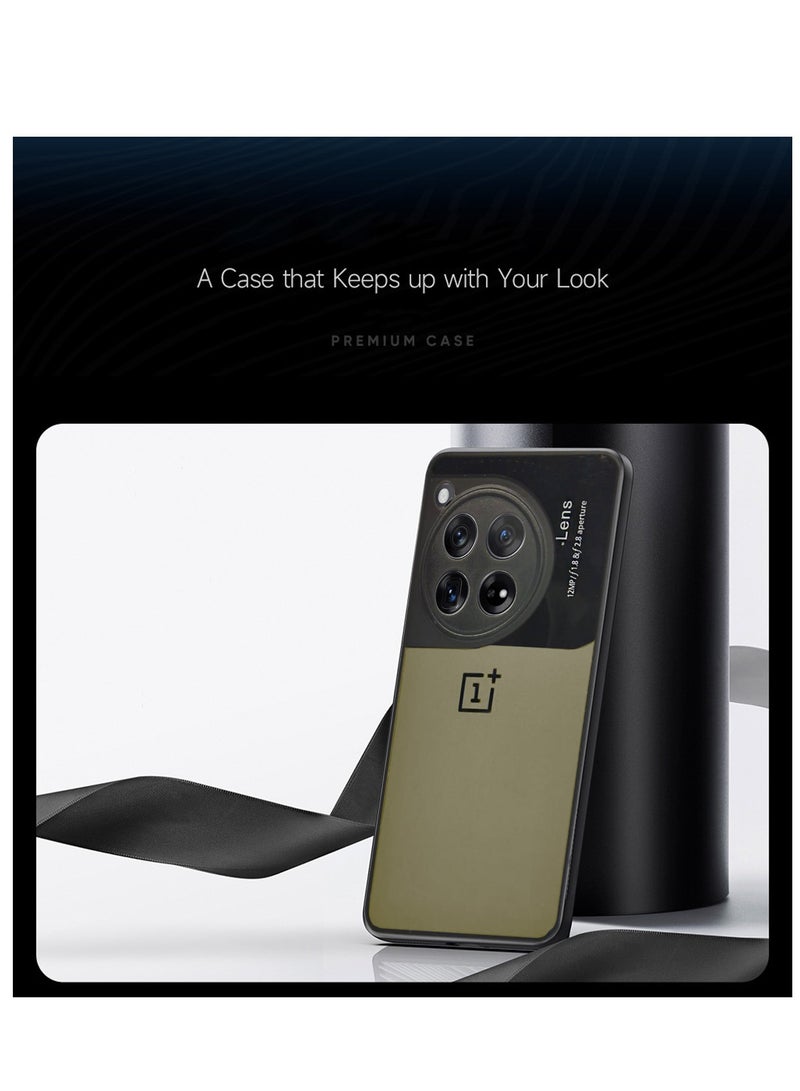 Wtech Liquid Silicone With Raised Cemera Lips Case Cover For OnePlus 12 5G 2023 Black/Gold - Image 3