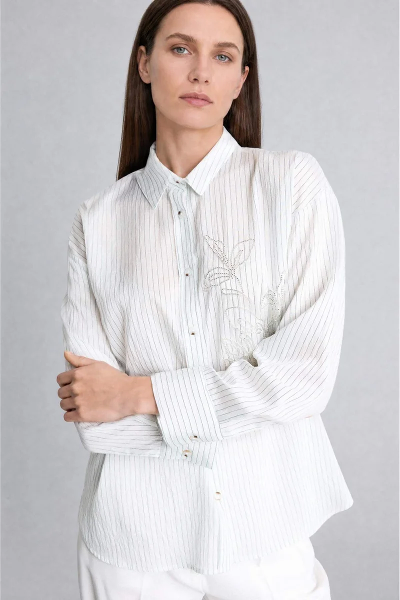 ديفاكتو Relax Fit Shirt Collar Long Sleeve Shirt