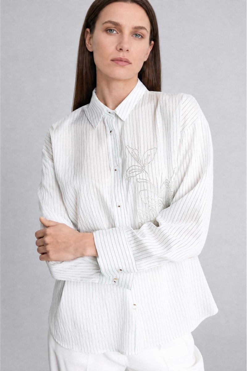 DeFacto Relax Fit Shirt Collar Long Sleeve Shirt - Image 1