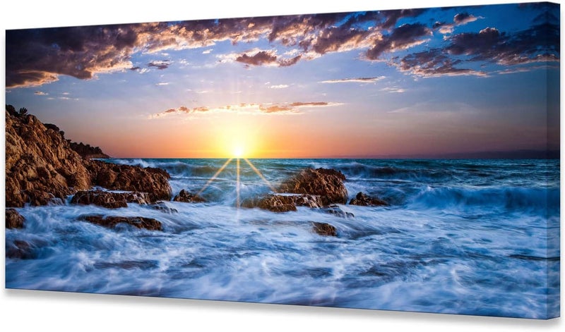 Muolunna Sunset Ocean Canvas Print - Image 1