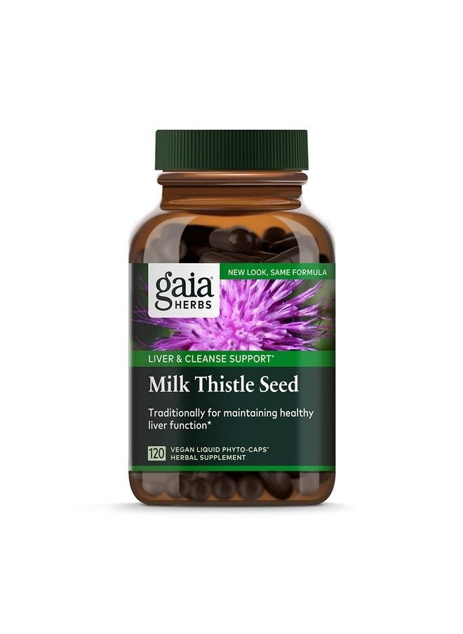 Gaia Herbs Milk Thistle - Liver Supplement & Cleanse Support for Maintaining Healthy Liver Function* - 120 Vegan Capsules (40-Day Supply)  - Image 1