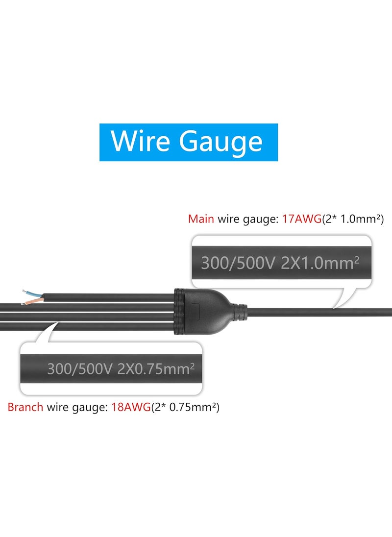 SinLoon SinLoon 2 Wire 1 to 4 Splitter Pigtail Cable Outdoor LED Connector Splitter 17AWG Pretinned Pigtail Extension Cable for IndoorOutdoor LED Strip Lights70cm275inch 1 to 4 Pigtail  - Image 4